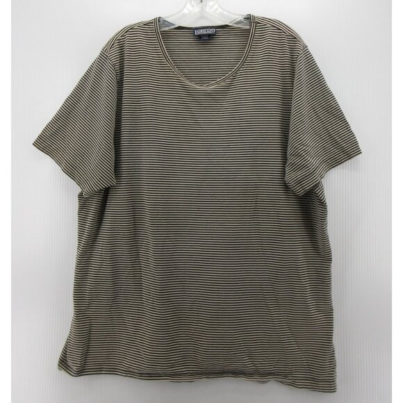 VINTAGE Lands End Top 2X Plus Pullover Shirt Striped Tee Scoop Neck - Picture 1 of 11